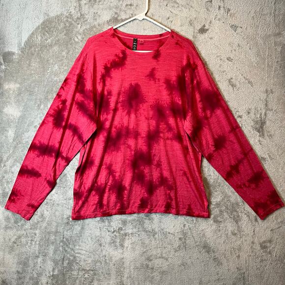 Lululemon Lab Wool Blend Tie Dye Long Sleeve Shirt Mimic Tie Dye Pink Red XL‎ - Picture 1 of 6